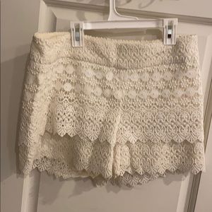 White loft shorts
